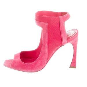 Christian Dior Suede Peep Toe Heels
